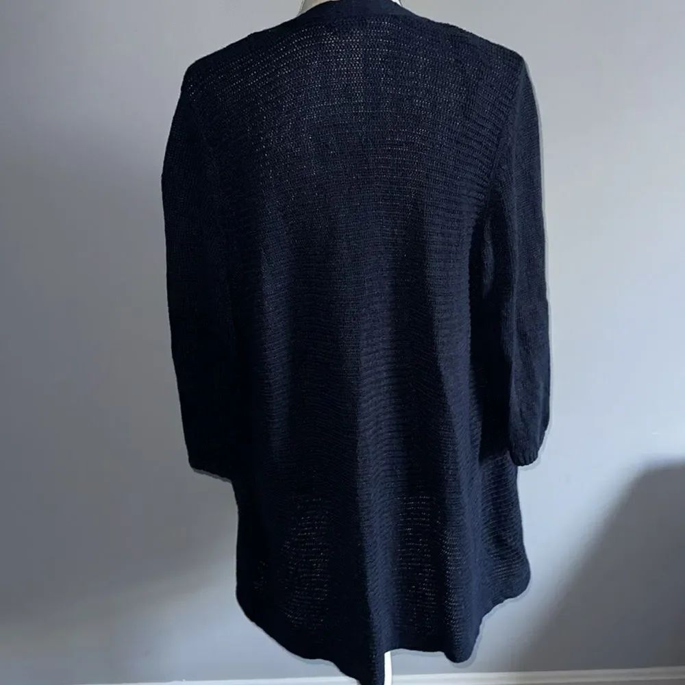 Talbots Open Front Linen Cardigan Sweater! - Picture 2 of 7